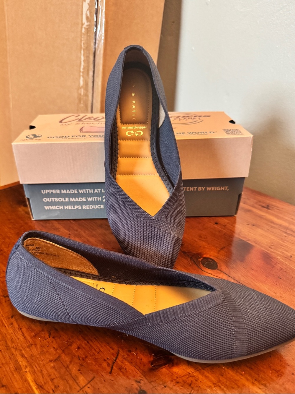 Kelly & Katie Navy Knit Slip-On Flats